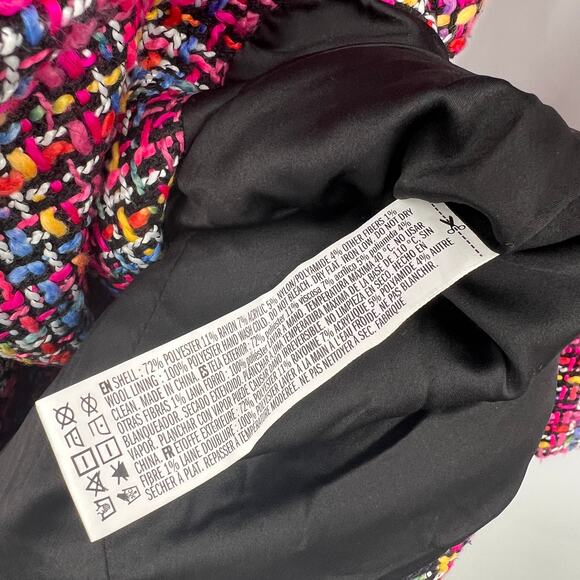 Pink Multicolor Belted Tweed Pea Coat Size Small NWT - Picture 4 of 5